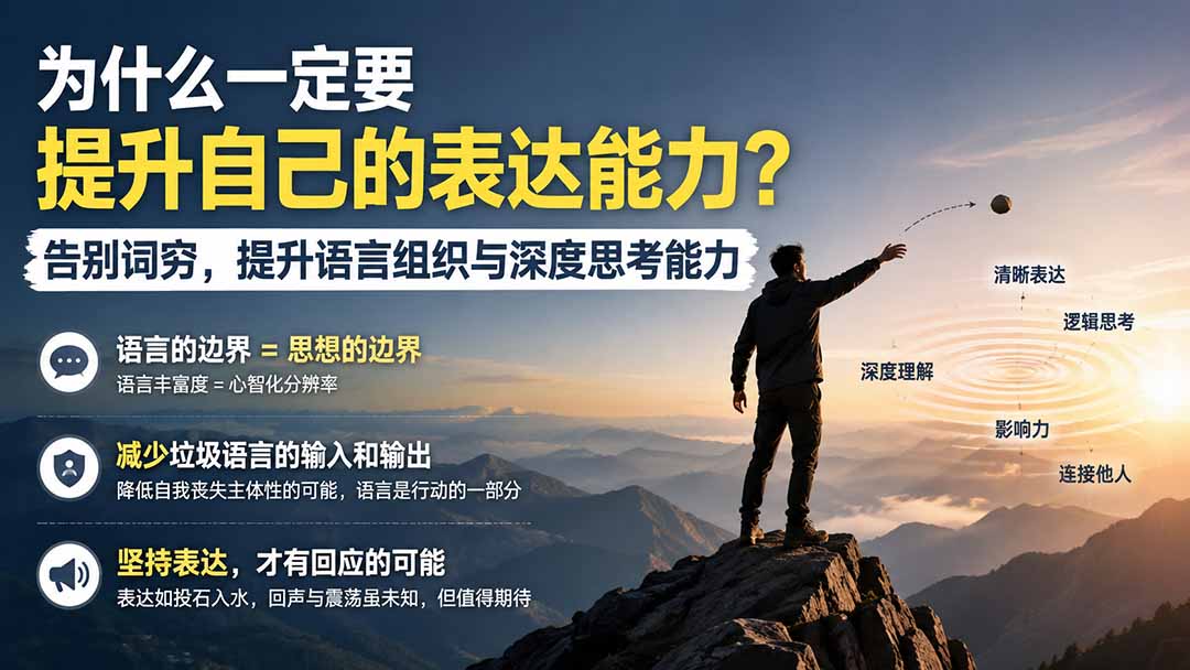（20070期）付费文章：为什么一定要提升自己的表达能力？告别词穷，提升语言组织与深度思考能力 - 臻优资源网