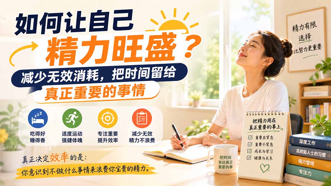 （20071期）付费文章：如何让自己精力旺盛？减少无效消耗，把时间留给真正重要的事情 - 臻优资源网