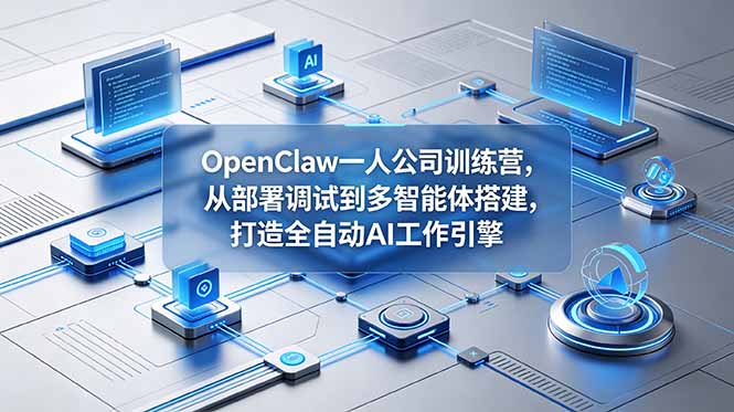 （18789期）OpenClaw 一人公司训练营，从部署调试到多智能体搭建，打造全自动 AI 工作引擎 - 臻优资源网