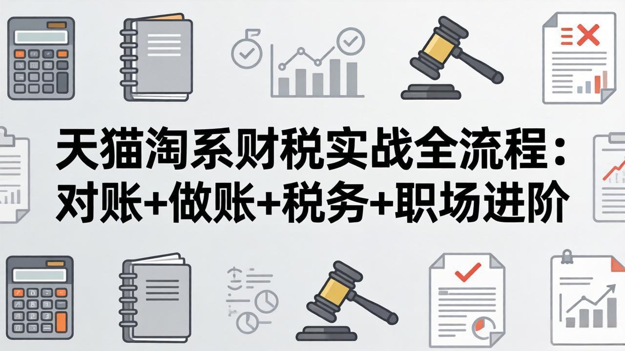 （17676期）天猫淘系财税实战全流程：对账+做账+税务+职场进阶，手把手吃透平台财税每一环 - 臻优资源网