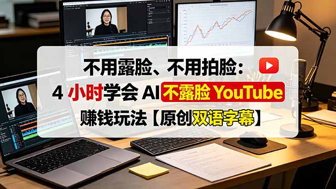 （19161期）不用露脸、不用拍脸：4 小时学会 AI 不露脸 YouTube 赚钱玩法【原创双语字幕】 - 臻优资源网