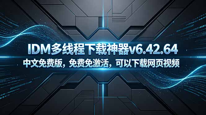 （18688期）IDM多线程下载神器v6.42.64中文免费版，免费免激活，可以下载网页视频（例如飞书文档内的视频） - 臻优资源网