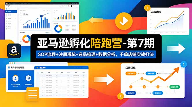 （18752期）亚马逊孵化陪跑营-第7期：SOP流程+注册避坑+选品梳理+数据分析，千单店铺实战打法 - 臻优资源网