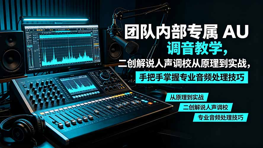 （19517期）某大佬团队内部专属 AU 调音教学，二创解说人声调校从原理到实战，手把手掌握专业音频处理技巧 - 臻优资源网