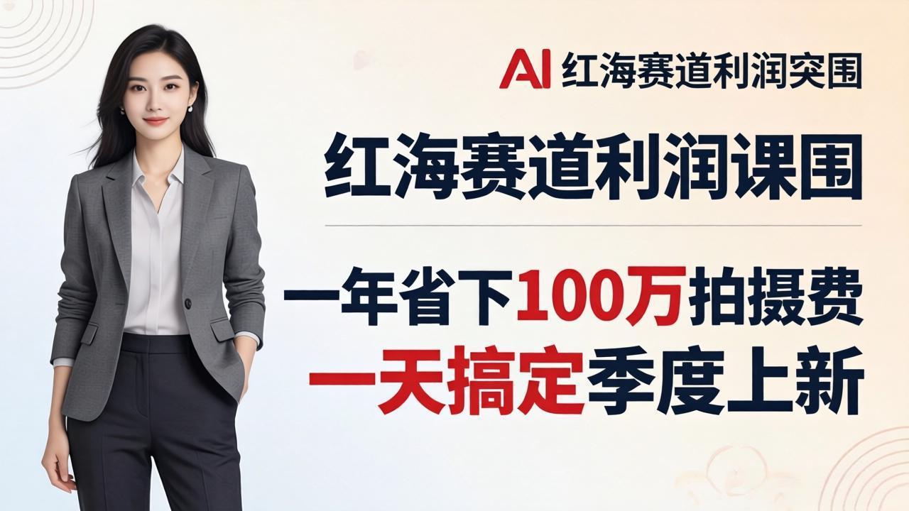 （17884期）服装老板AI模特图课：一年省下100万拍摄费，一天搞定季度上新，红海赛道利润突围 - 臻优资源网