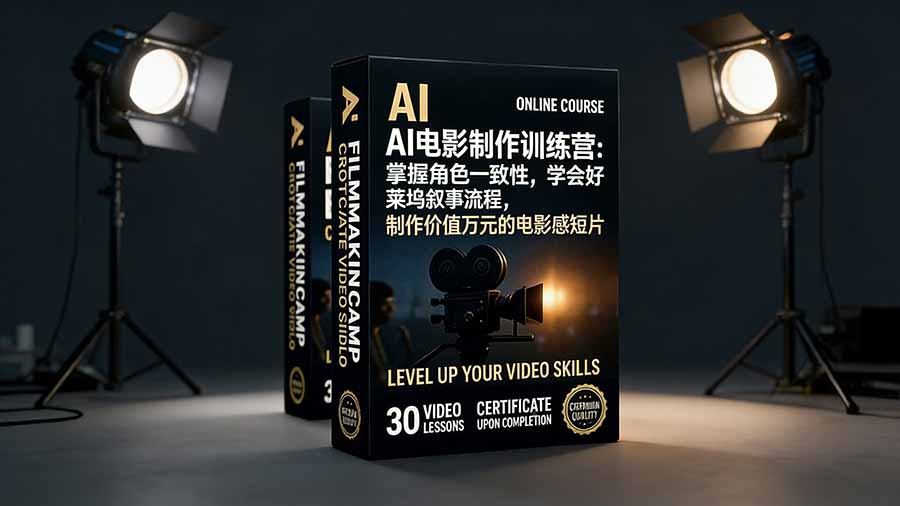 (17223期)AI电影制作训练营:掌握角色一致性,学会好莱坞叙事流程,制作价值万元的电影感短片 - 臻优资源网