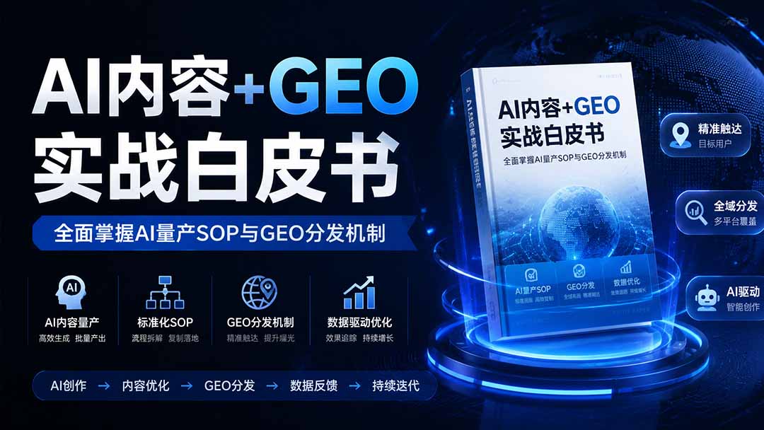 （19729期）AI内容+GEO实战白皮书。全面掌握AI量产SOP与GEO分发机制 - 臻优资源网