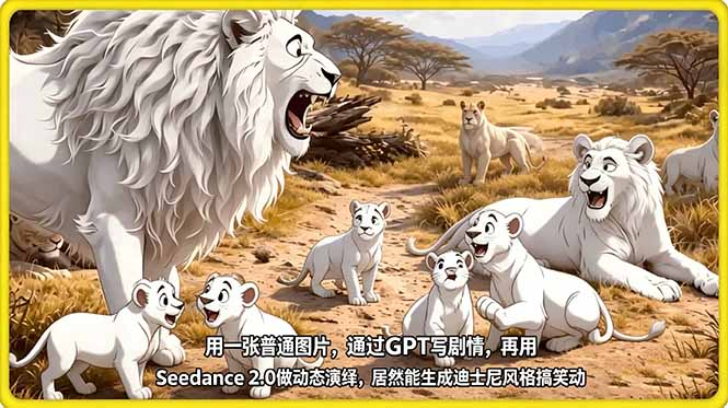 (18137期)用一张普通图片,通过GPT写剧情,再用Seedance 2.0做动态演绎,居然能生成迪士尼风格搞笑动画 - 臻优资源网