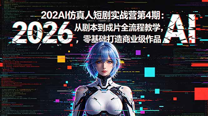 （18656期）2026AI仿真人短剧实战营第4期：从剧本到成片全流程教学，零基础打造商业级作品 - 臻优资源网