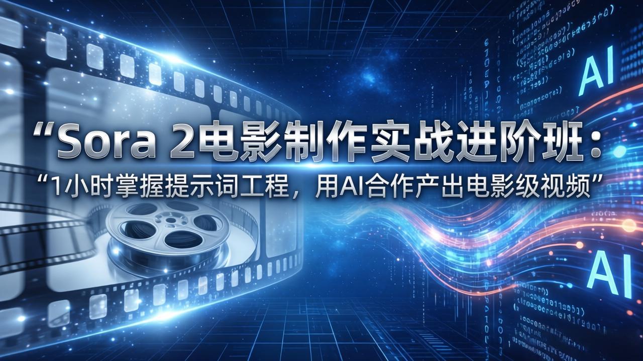 （17679期）Sora 2电影制作实战进阶班：1小时掌握提示词工程，用AI合作产出电影级视频 - 臻优资源网