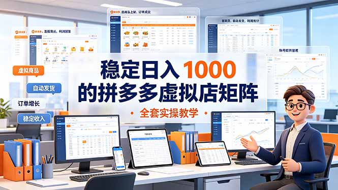 （19253期）稳定日入 1000 的拼多多虚拟店矩阵，全套实操教学 - 臻优资源网