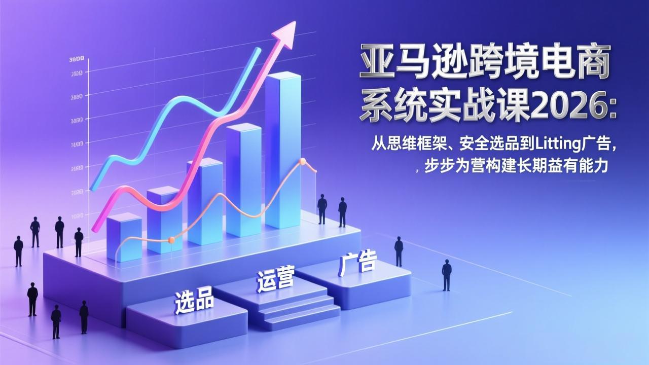 （17173期）亚马逊跨境电商系统实战课2026：从思维框架、安全选品到Listing广告，步步为营构建长期盈利能力 - 臻优资源网