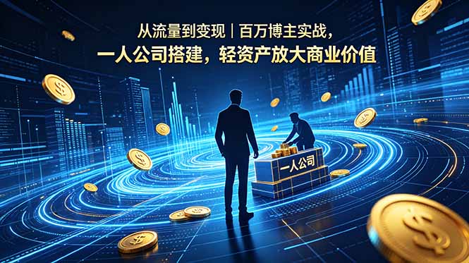 （18645期）从流量到变现｜百万博主实战，一人公司搭建，轻资产放大商业价值 - 臻优资源网