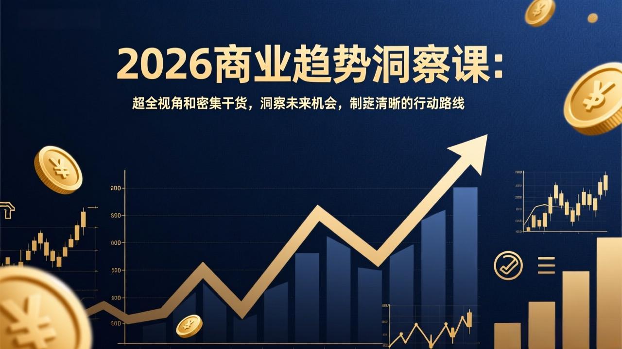 （17329期）2026商业趋势洞察课：超全视角和密集干货，洞察未来机会，制定清晰的行动路线 - 臻优资源网