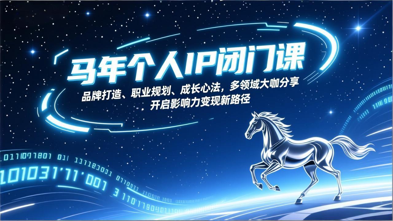 （17330期）马年个人IP闭门课，品牌打造、职业规划、成长心法，多领域大咖分享，开启影响力变现新路径 - 臻优资源网