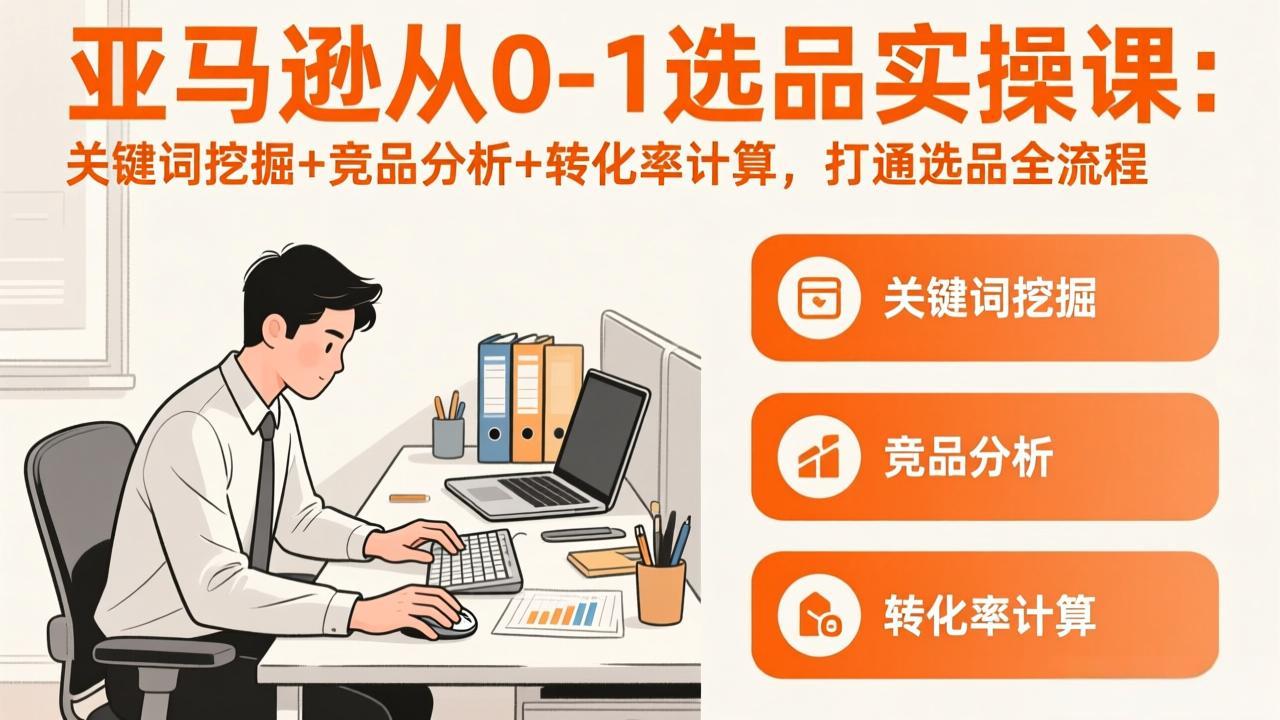 （17567期）亚马逊从0-1选品实操课(更新3月)：关键词挖掘+竞品分析+转化率计算，47节打通选品全流程 - 臻优资源网