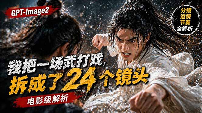 （18212期）用GPT-Image2，把一段武打对决拆成24个连续镜头，从人物建立、动作衔接、运镜节奏，到情绪爆发 - 臻优资源网