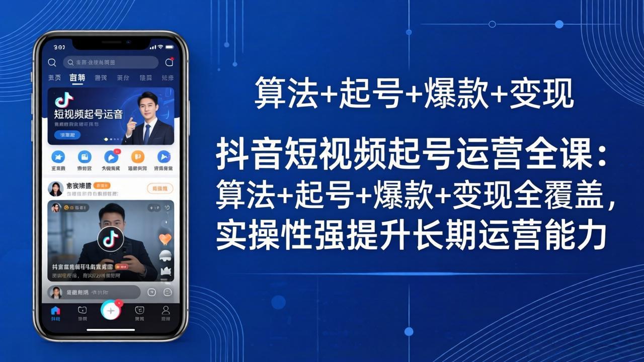 （18071期）抖音短视频起号运营全课：算法+起号+爆款+变现全覆盖，实操性强提升长期运营能力 - 臻优资源网