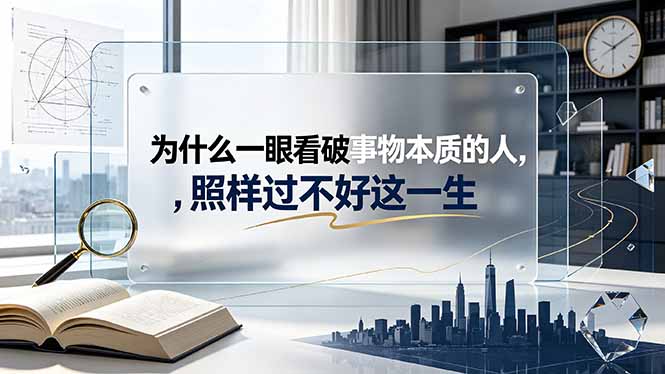 （19165期）付费文章：为什么一眼看破事物本质的人，照样过不好这一生 - 臻优资源网
