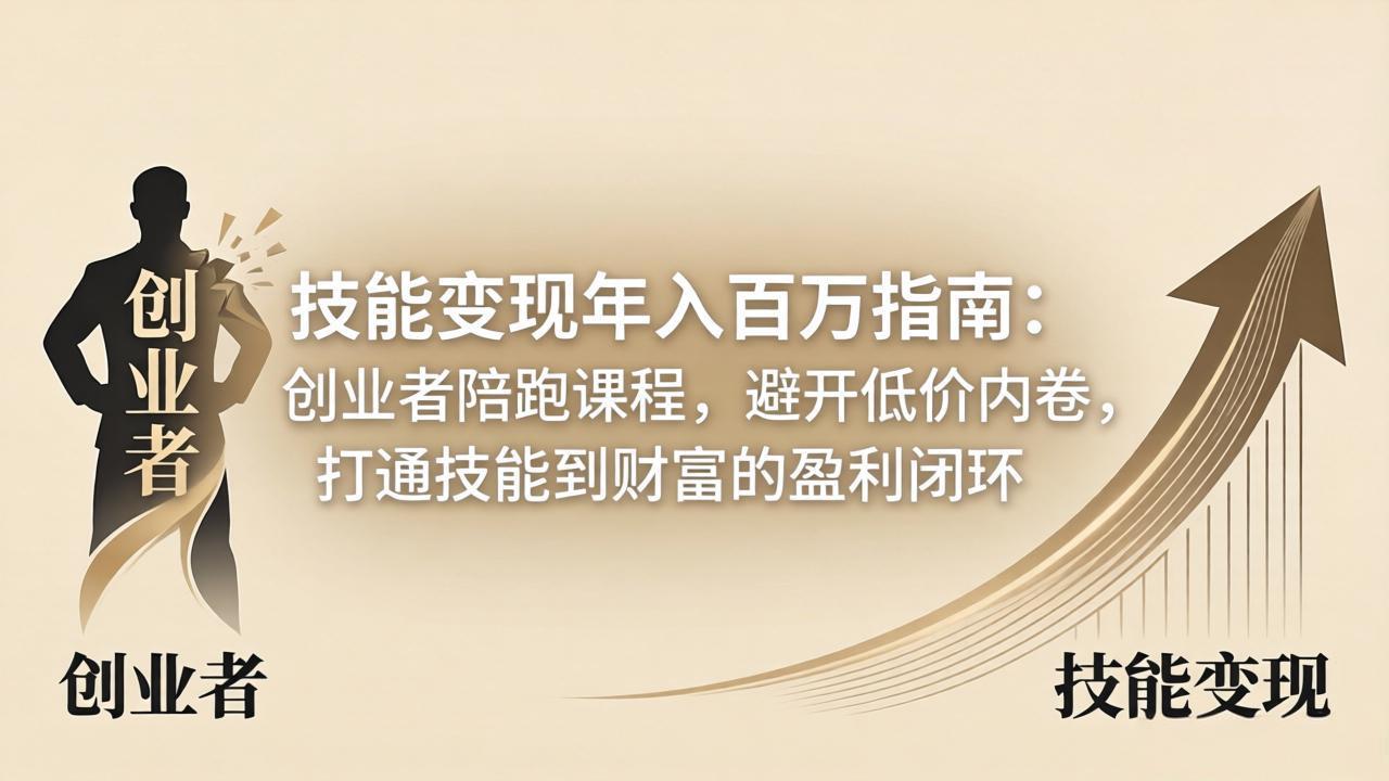 （18139期）技能变现年入百万指南：创业者陪跑课程，避开低价内卷，打通技能到财富的盈利闭环 - 臻优资源网