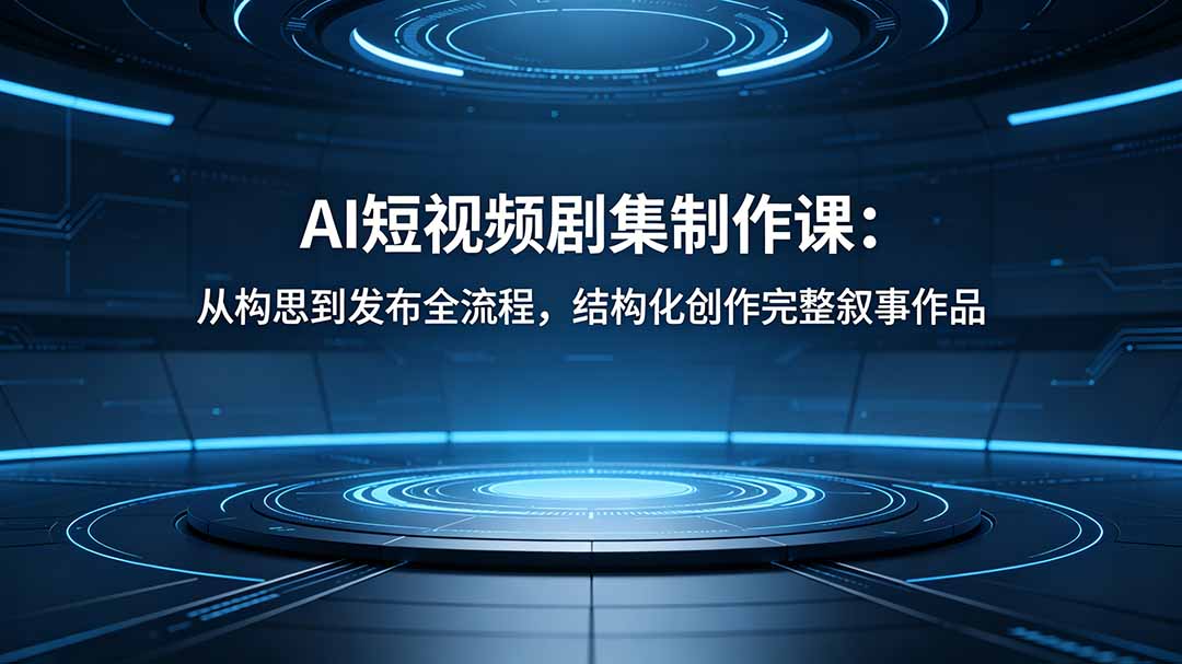 （18414期）AI短视频剧集制作课：从构思到发布全流程，结构化创作完整叙事作品 - 臻优资源网