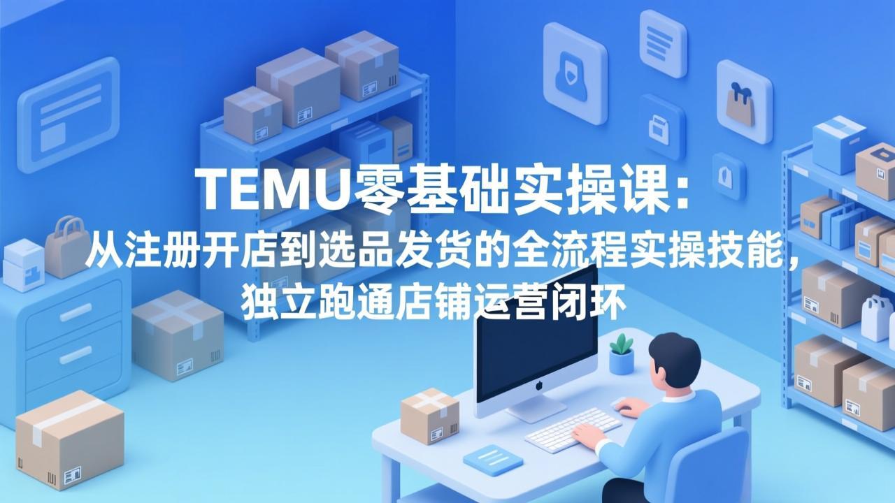 （17568期）TEMU零基础实操课：从注册开店到选品发货的全流程实操技能，独立跑通店铺运营闭环 - 臻优资源网