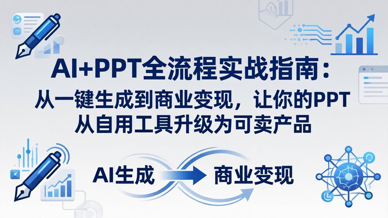 （18142期）AI+PPT全流程实战指南-更新4月21：从一键生成到商业变现，让你的PPT从自用工具升级为可卖产品 - 臻优资源网