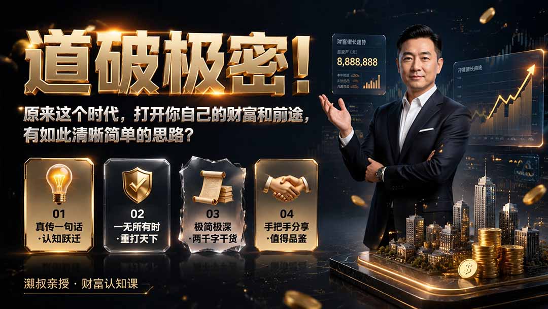 （19661期）付费文章：道破极密！原来这个时代，打开你自己的财富和前途，有如此清晰简单的思路？ - 臻优资源网