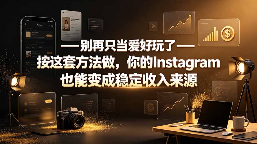 （19591期）别再只当爱好玩了——按这套方法做，你的Instagram也能变成稳定收入来源 - 臻优资源网