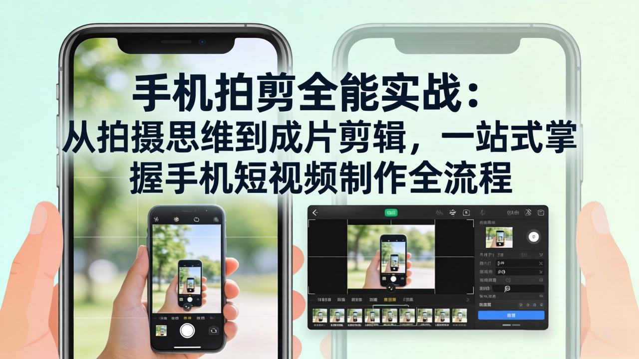 （17713期）手机拍剪全能实战：从拍摄思维到成片剪辑，一站式掌握手机短视频制作全流程 - 臻优资源网