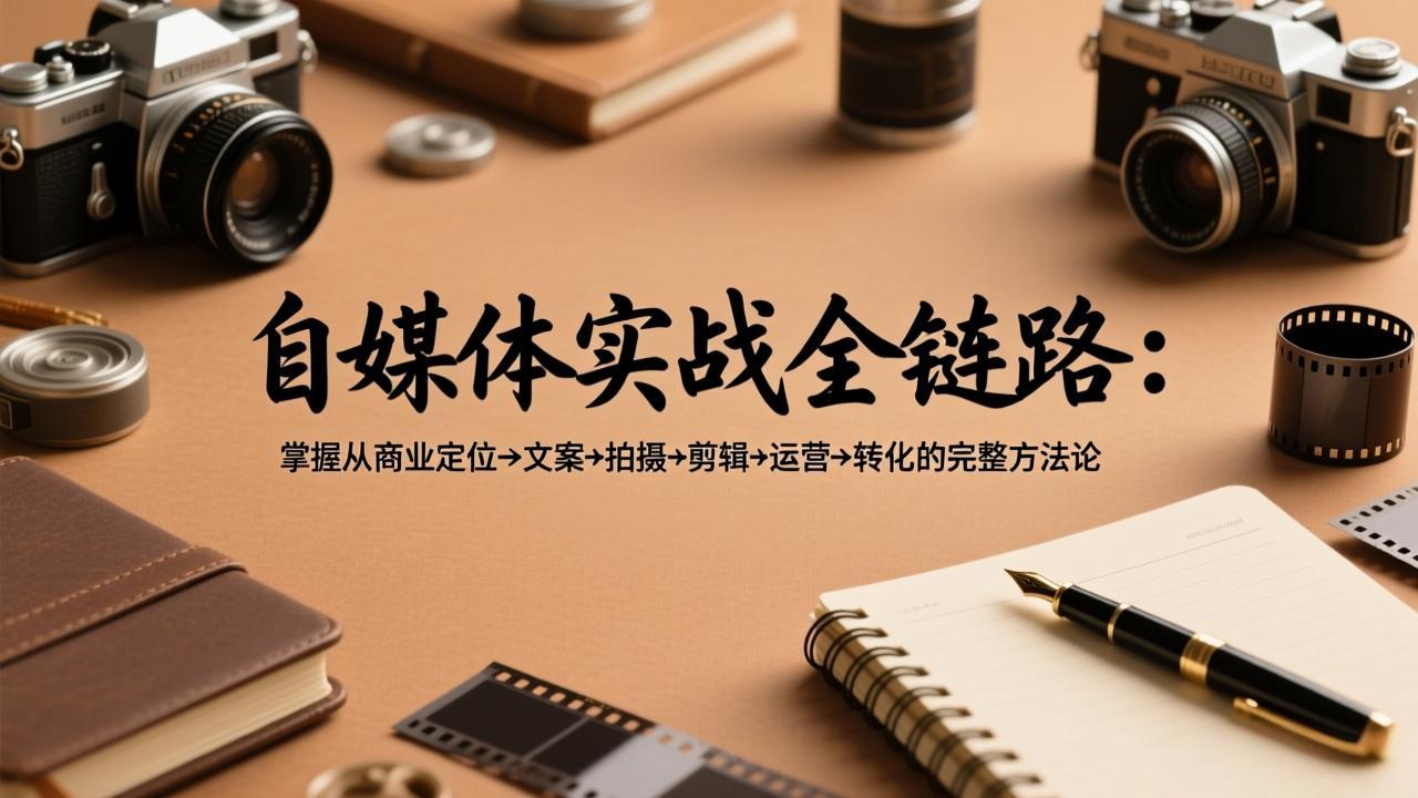 （17586期）自媒体实战全链路：掌握从商业定位→文案→拍摄→剪辑→运营→转化的完整方法论 - 臻优资源网