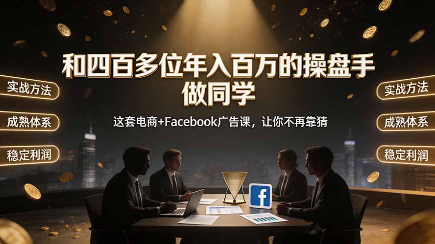 （19592期）和四百多位年入百万的操盘手做同学——这套电商+Facebook广告课，让你不再靠猜【原创双语字幕】 - 臻优资源网
