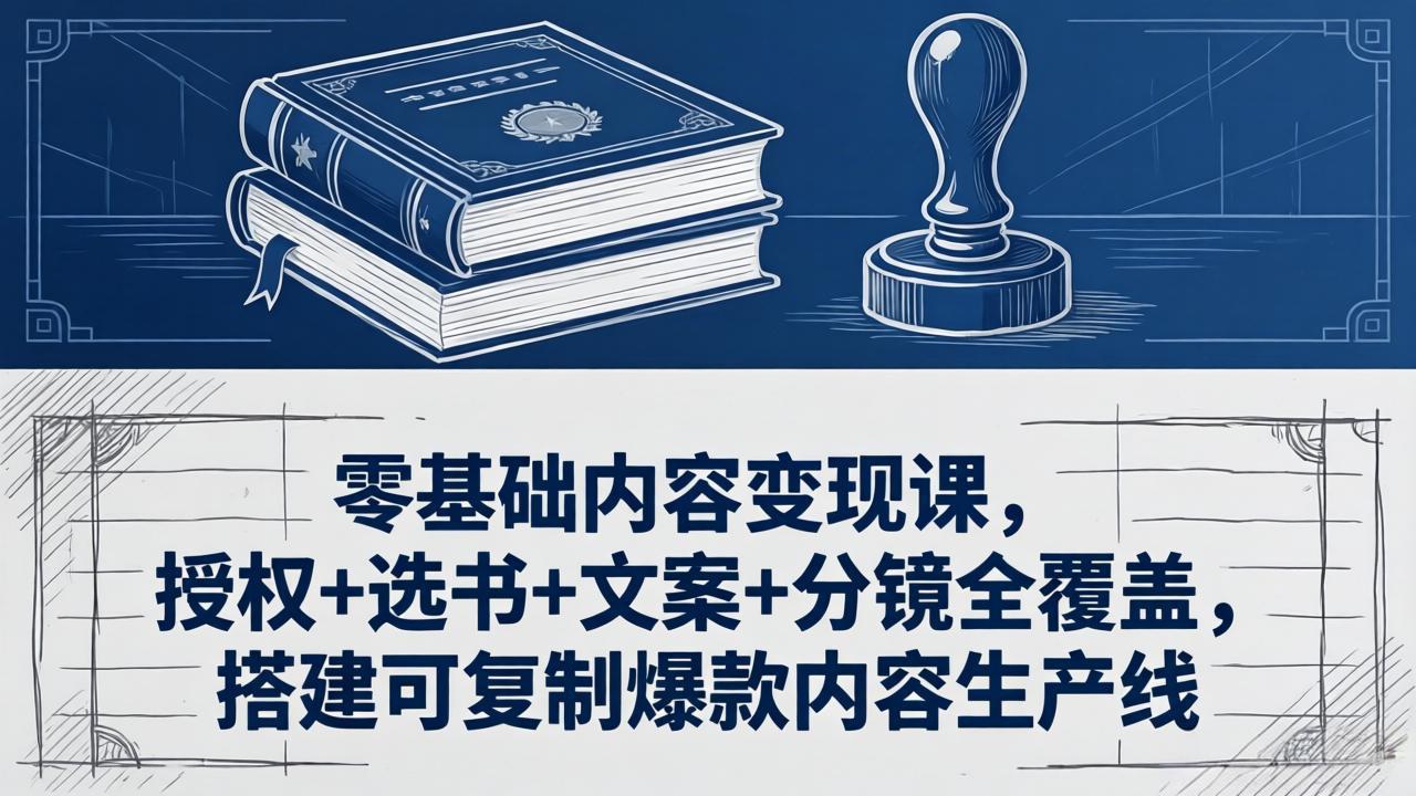（18243期）零基础内容变现课，授权+选书+文案+分镜全覆盖，搭建可复制爆款内容生产线 - 臻优资源网