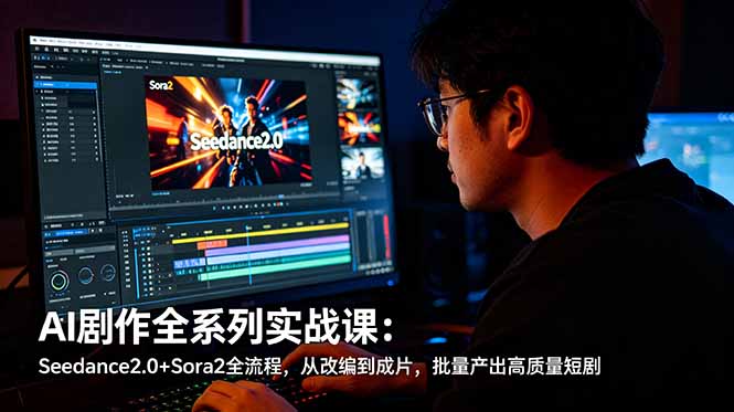 （18647期）AI剧作全系列实战课：Seedance2.0+Sora2全流程，从改编到成片，批量产出高质量短剧 - 臻优资源网