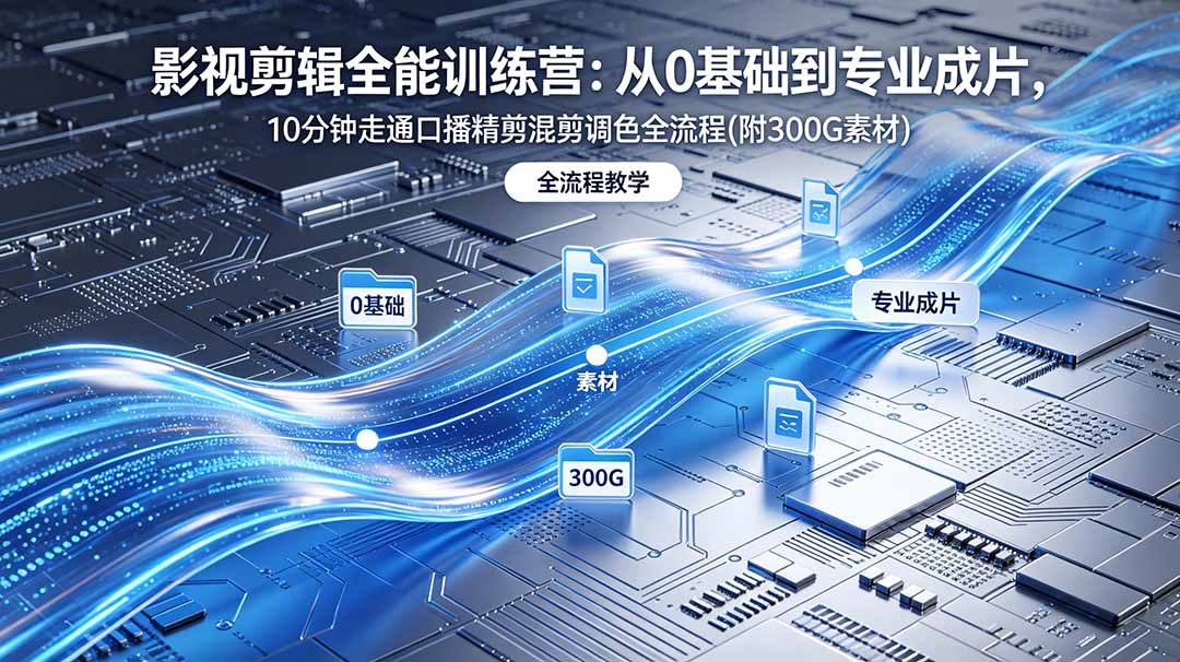 （18664期）2026影视剪辑全能实战课｜0基础到专业成片，全流程教学，高清带300G素材 - 臻优资源网