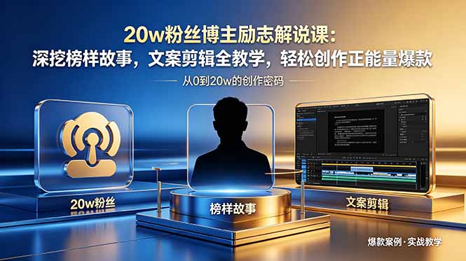 （18648期）20w粉丝博主励志解说课：深挖榜样故事，文案剪辑全教学，轻松创作正能量爆款 - 臻优资源网