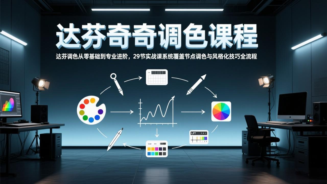 （17484期）达芬奇调色从零基础到专业进阶，29节实战课系统覆盖节点调色与风格化技巧全流程 - 臻优资源网