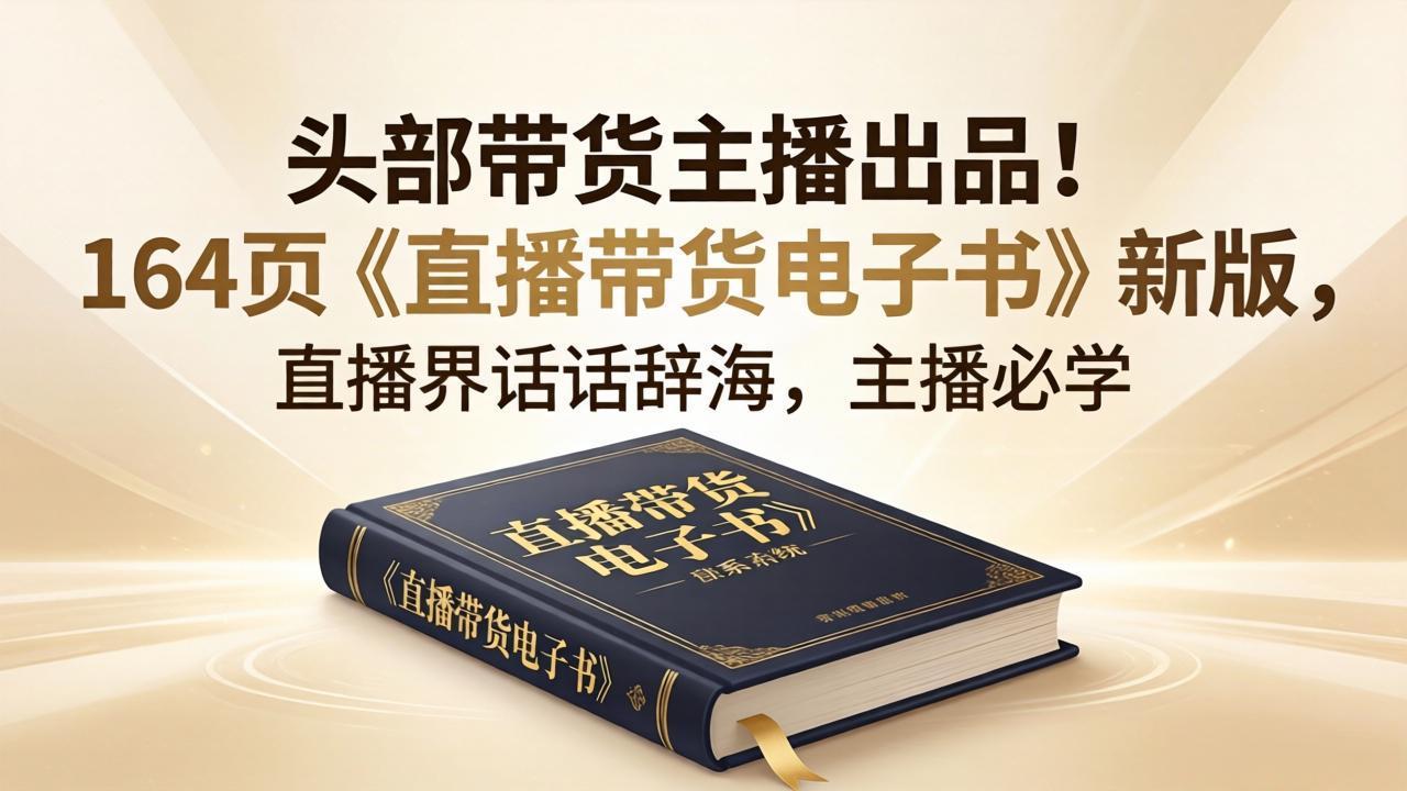 （18056期）头部带货主播出品！164页《直播带货电子书》新版，直播界话术辞海，主播必学 - 臻优资源网
