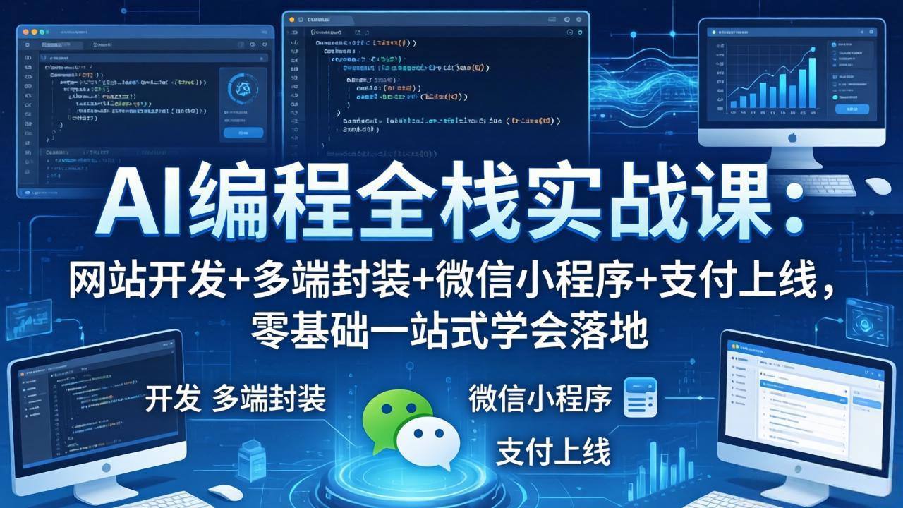 （18049期）AI编程全栈实战课：网站开发+多端封装+微信小程序+支付上线，零基础一站式学会落地 - 臻优资源网