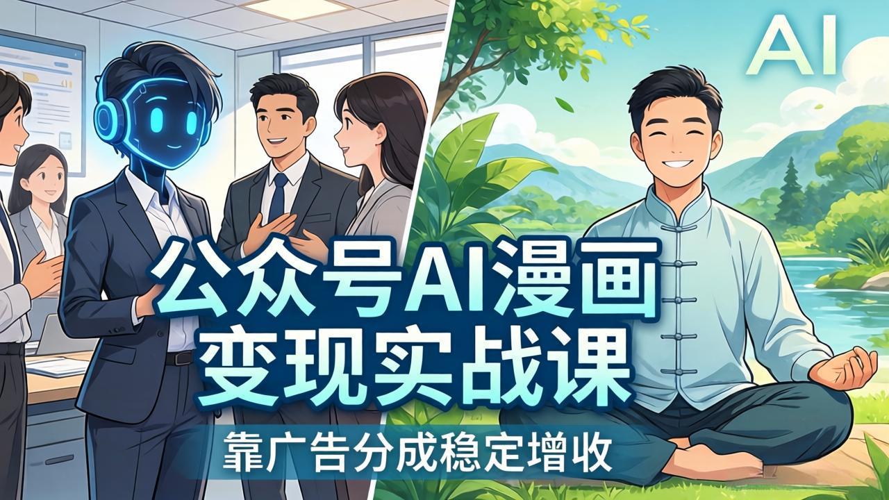 （17921期）公众号AI漫画变现实战课：星座/职场/养生多赛道+智能体发文，靠广告分成稳定增收 - 臻优资源网