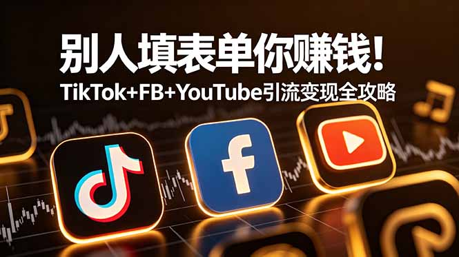 （19018期）别人填表单你赚钱！TikTok+FB+YouTube 引流变现全攻略【原创双语字幕】 - 臻优资源网