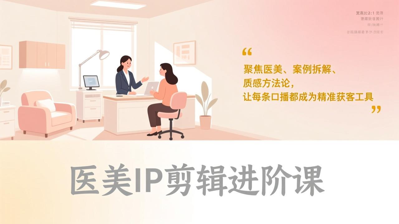 （17303期）医美IP剪辑进阶课，聚焦医美、案例拆解、质感方法论，让每条口播都成为精准获客工具 - 臻优资源网