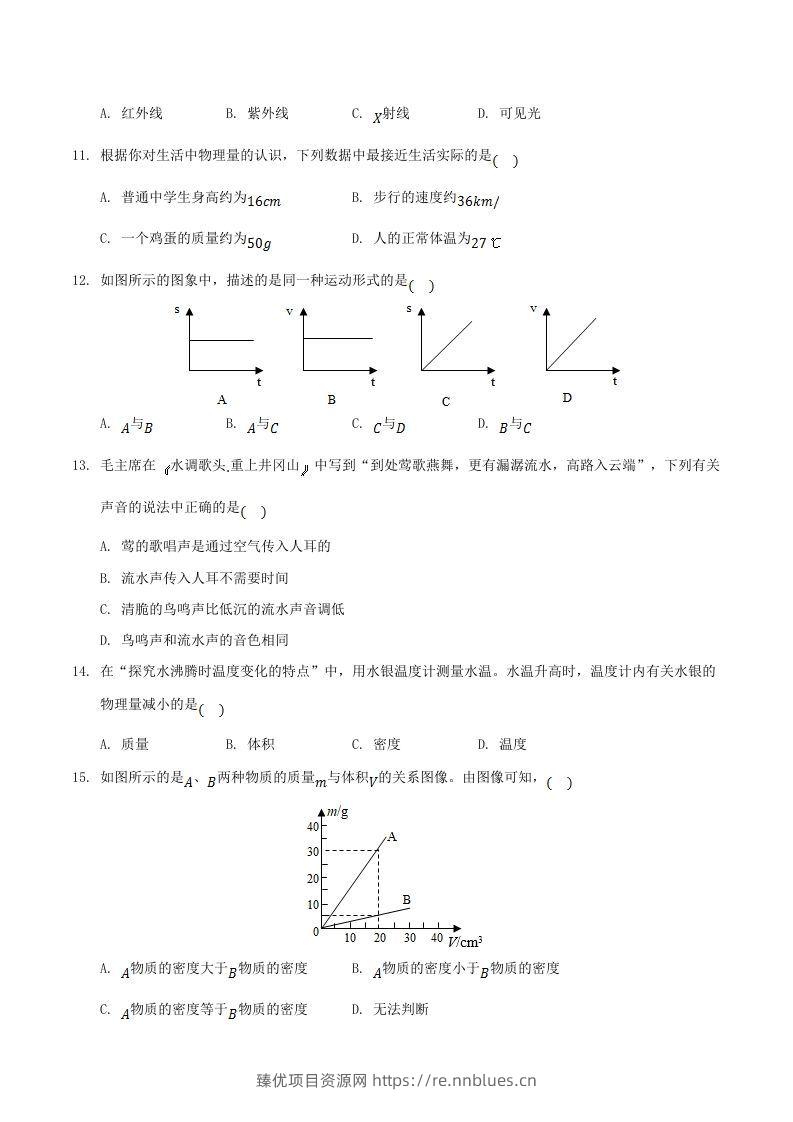 图片[3] - 2021-2022学年湖南省邵阳市新邵县八年级上学期期末物理试题及答案(Word版) - 臻优资源网