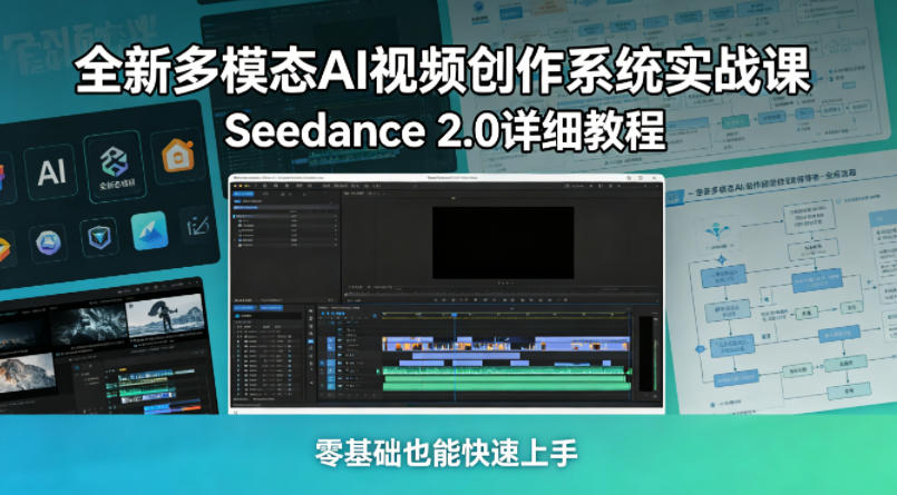 全新多模态AI视频创作系统实战课，Seedance 2.0详细教程，零基础也能快速上手 - 臻优资源网
