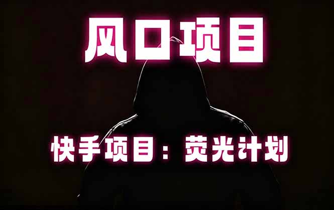 （18560期）快手风口项目，荧光计划托管，长期稳定，适合批量做 - 臻优资源网