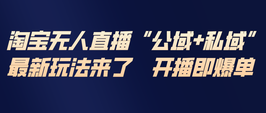 （17098期）淘宝无人直播最新玩法，包含私域和公域两种玩法 - 臻优资源网