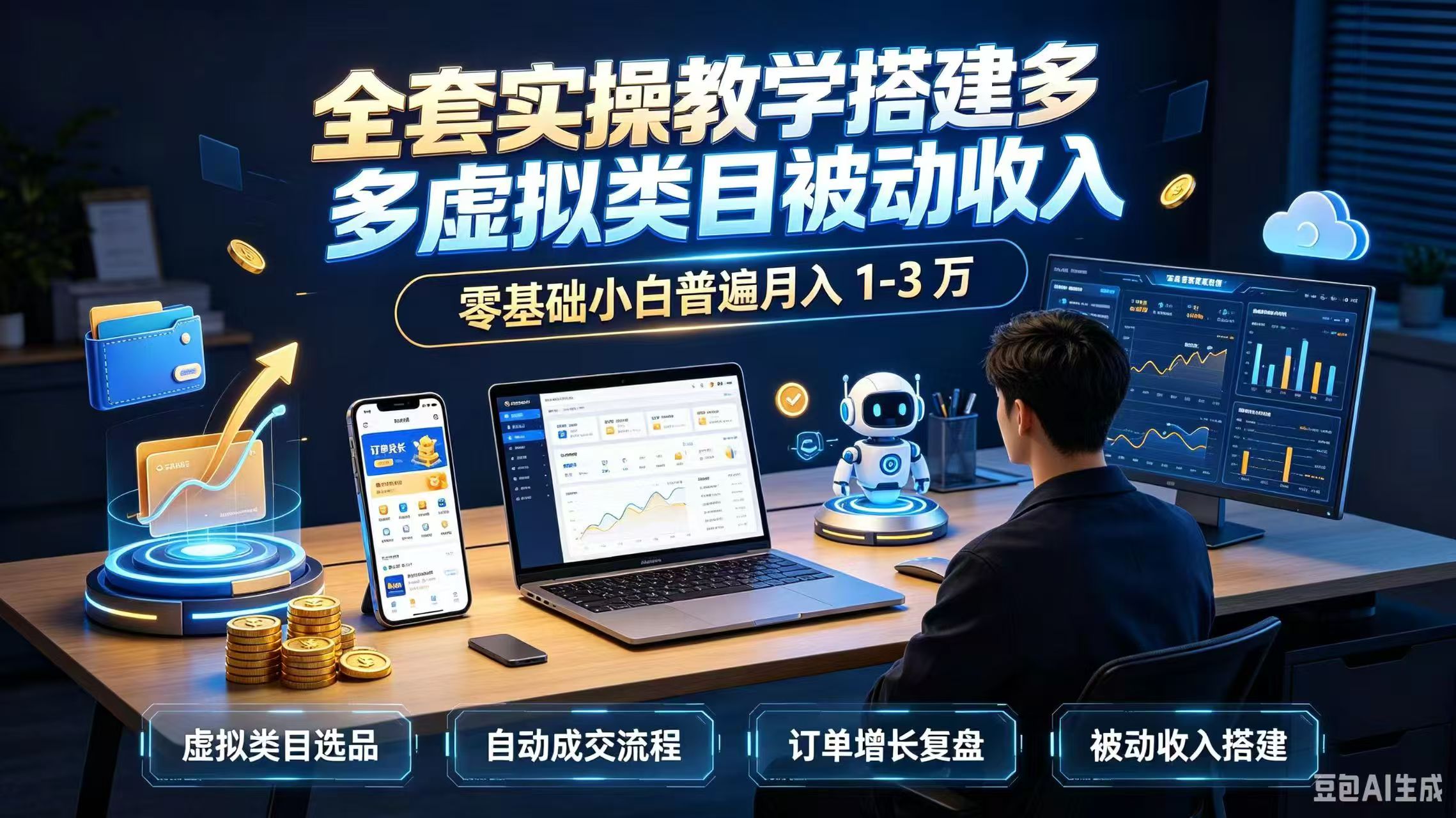 （20076期）全套实操教学搭建多多虚拟类目被动收入，零基础小白普遍月入 1-3 万 - 臻优资源网