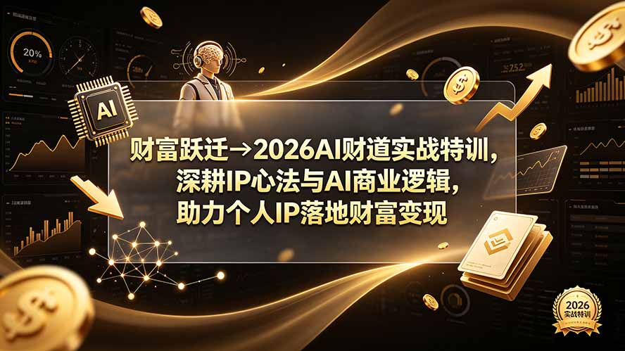 （19547期）财富跃迁→2026AI财道实战特训，深耕IP心法与AI商业逻辑，助力个人IP落地财富变现 - 臻优资源网