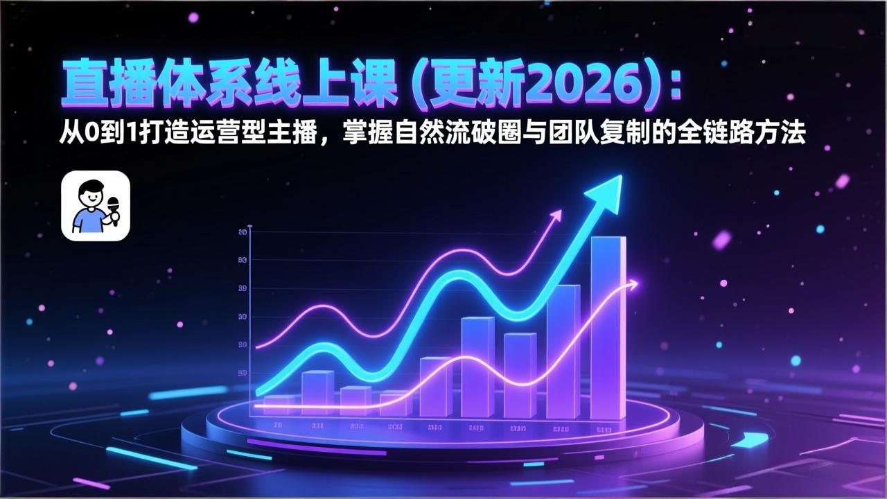 （17256期）直播体系线上课(更新2026)：从0到1打造运营型主播，掌握自然流破圈与团队复制的全链路方法 - 臻优资源网