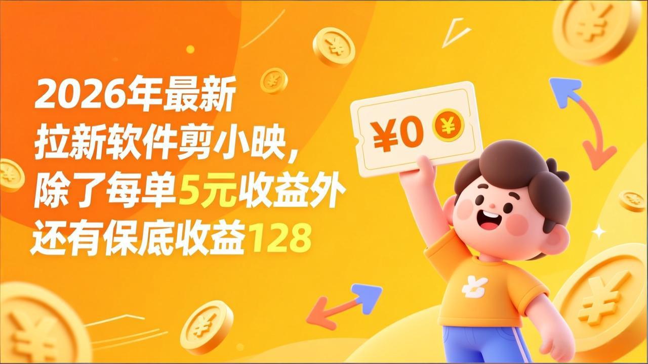 (17306期)最新拉新软件剪小映,除了每单5元收益外还有保底收益128 - 臻优资源网